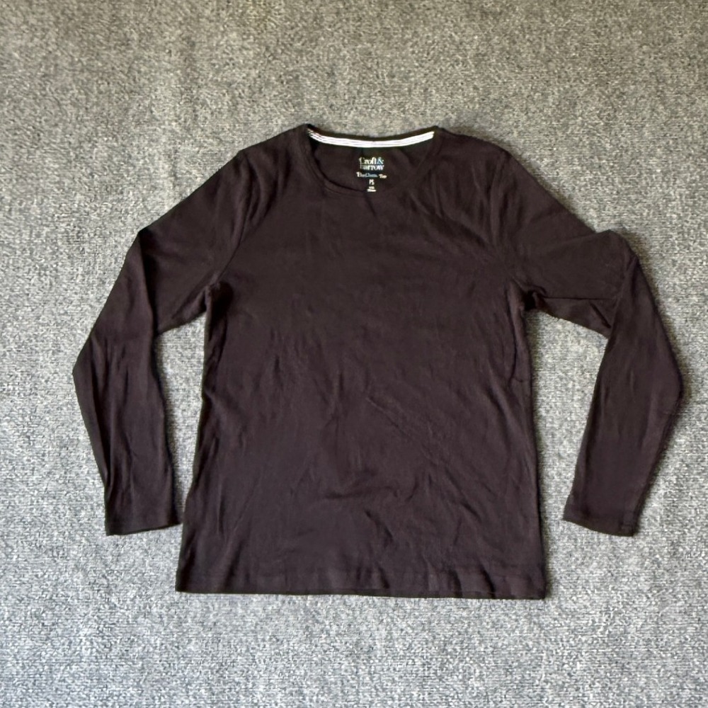 Croft & Barrow Women's‎ The Classic Tee Brown Long Sleeve Shirt Size PS